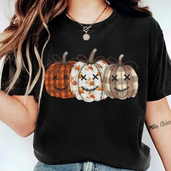 Fall Pumpkin T-Shirt, Autumn Fall Shirt, Thanksgiving Shirt - Picture 1 of 4